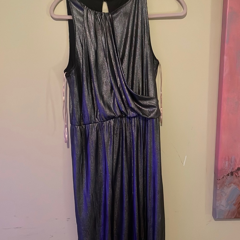 Beautiful metallic dress with slit on side
